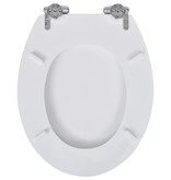 VidaXL Toiletbril soft-close simpel ontwerp MDF wit