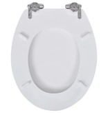 vidaXL Toiletbril soft-close simpel ontwerp MDF wit