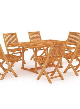 VidaXL 7-delige Tuinset massief teakhout