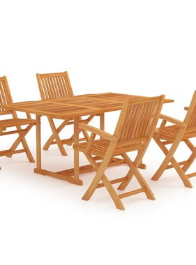 VidaXL 5-delige Tuinset massief teakhout