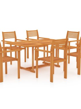 VidaXL 7-delige Tuinset massief teakhout