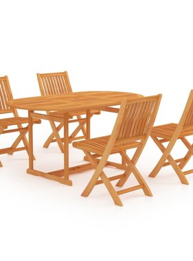 VidaXL 5-delige Tuinset massief teakhout