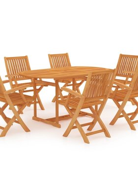 VidaXL 7-delige Tuinset massief teakhout