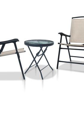 VidaXL 3-delige Bistroset staal crème