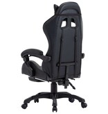 vidaXL Racestoel met voetensteun kunstleer grijs en zwart