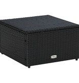 vidaXL Voetenbank/poef zwart 53x53x30 cm poly rattan