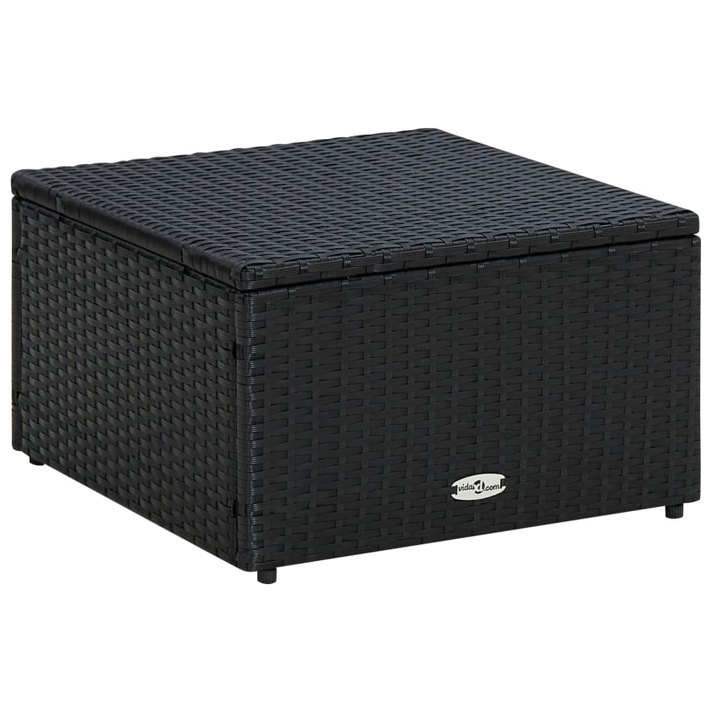 vidaXL Voetenbank/poef zwart 53x53x30 cm poly rattan