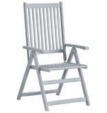 VidaXL Tuinstoelen verstelbaar 6 st met kussens massief acaciahout