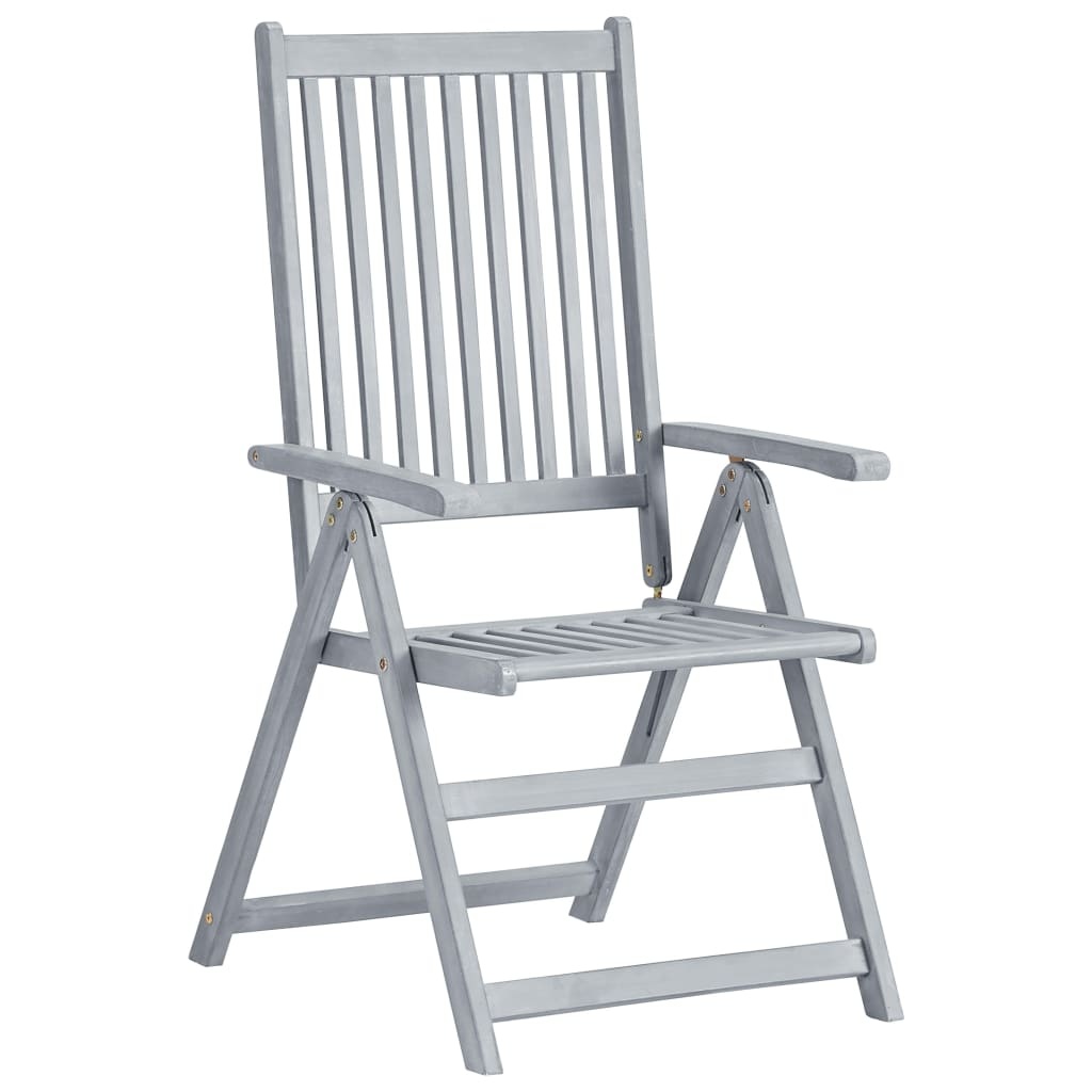 VidaXL Tuinstoelen verstelbaar 6 st met kussens massief acaciahout