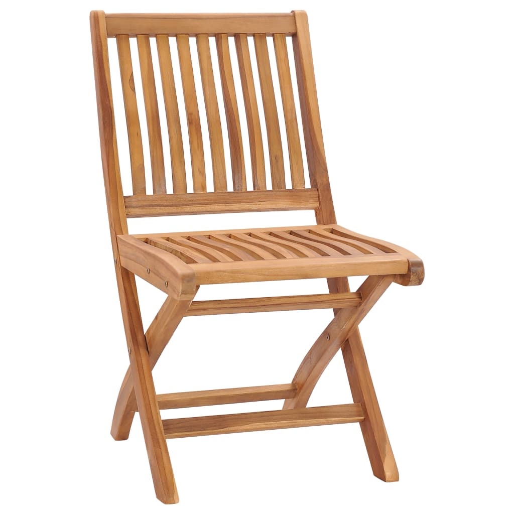 VidaXL Tuinstoelen 4 st inklapbaar met kussens massief teakhout