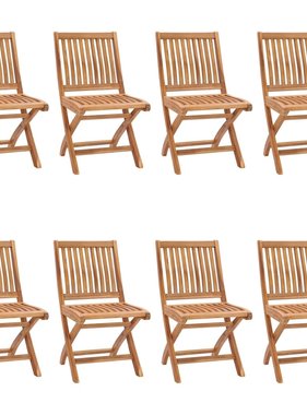 VidaXL Tuinstoelen 8 st inklapbaar massief teakhout