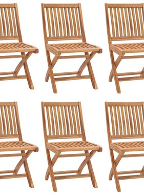 VidaXL Tuinstoelen 6 st inklapbaar massief teakhout