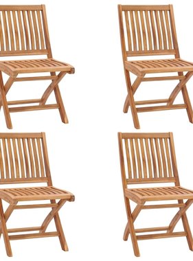 VidaXL Tuinstoelen 4 st inklapbaar massief teakhout