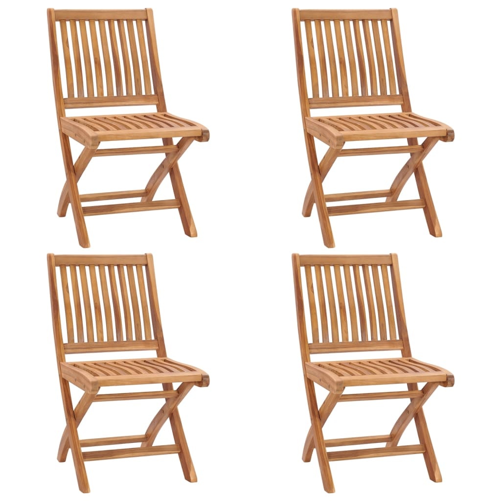 VidaXL Tuinstoelen 4 st inklapbaar massief teakhout
