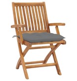 VidaXL Tuinstoelen 8 st inklapbaar met kussens massief teakhout