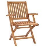 VidaXL Tuinstoelen 8 st inklapbaar met kussens massief teakhout