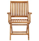 VidaXL Tuinstoelen 8 st inklapbaar met kussens massief teakhout