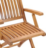 VidaXL Tuinstoelen 8 st inklapbaar met kussens massief teakhout