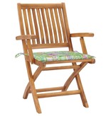 VidaXL Tuinstoelen 8 st inklapbaar met kussens massief teakhout