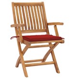 VidaXL Tuinstoelen 8 st inklapbaar met kussens massief teakhout
