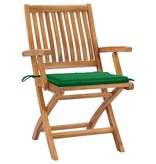 VidaXL Tuinstoelen 8 st inklapbaar met kussens massief teakhout