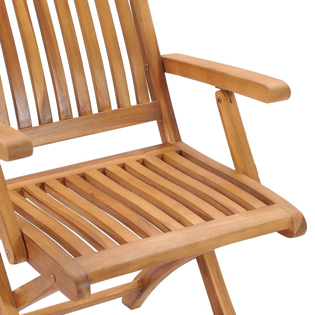 VidaXL Tuinstoelen 8 st inklapbaar met kussens massief teakhout