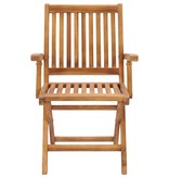 VidaXL Tuinstoelen 6 st inklapbaar met kussens massief teakhout