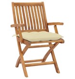 VidaXL Tuinstoelen 6 st inklapbaar met kussens massief teakhout
