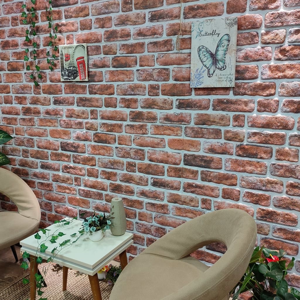 VidaXL 10 st Wandpanelen 3D donkerbruine baksteen EPS