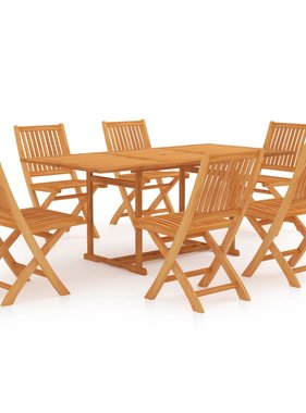 VidaXL 7-delige Tuinset massief teakhout