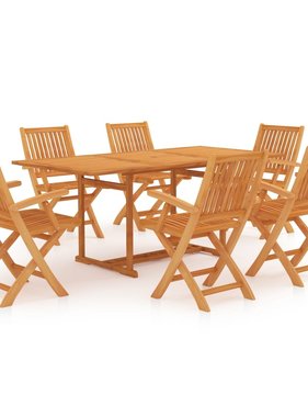 VidaXL 7-delige Tuinset massief teakhout