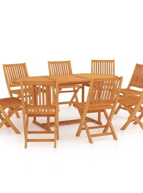 VidaXL 9-delige Tuinset massief teakhout