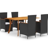 VidaXL 5-delige Tuinset zwart