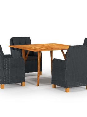 VidaXL 5-delige Tuinset donkergrijs