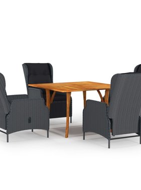 VidaXL 5-delige Tuinset donkergrijs