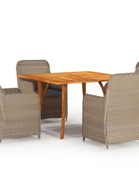 VidaXL 5-delige Tuinset bruin