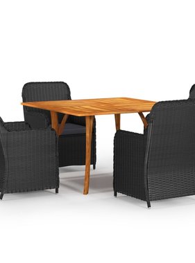 VidaXL 5-delige Tuinset zwart