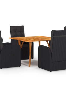 VidaXL 5-delige Tuinset zwart