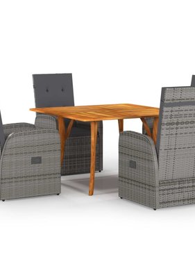 VidaXL 5-delige Tuinset grijs