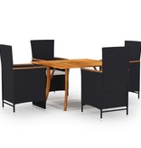 VidaXL 5-delige Tuinset zwart