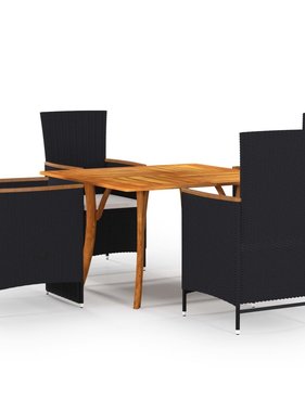 VidaXL 5-delige Tuinset zwart