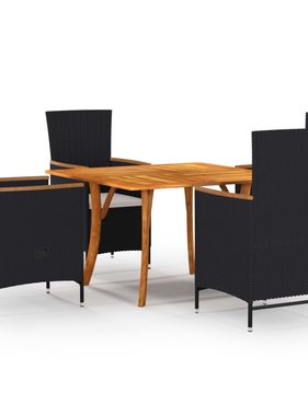 VidaXL 5-delige Tuinset zwart