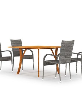 VidaXL 5-delige Tuinset grijs