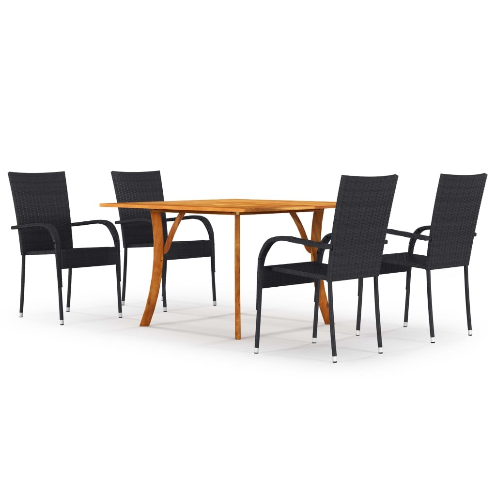 VidaXL 5-delige Tuinset zwart