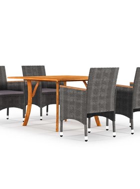 VidaXL 5-delige Tuinset grijs