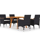 VidaXL 5-delige Tuinset zwart
