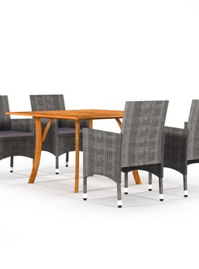 VidaXL 5-delige Tuinset grijs