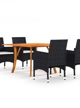 VidaXL 5-delige Tuinset zwart