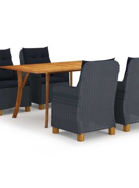 VidaXL 5-delige Tuinset donkergrijs