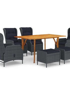 VidaXL 7-delige Tuinset donkergrijs